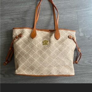 Pratesi Firenze Raffia and Leather Italian Tote EUC